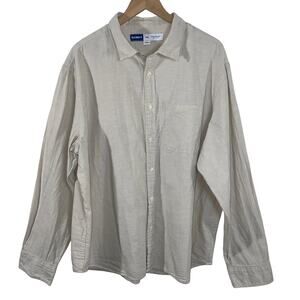 Old Navy Mens Everyday Shirt Button Up 100% Cotton Chambray Regular Fit Tan 2XL